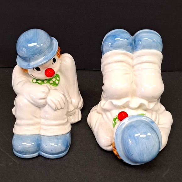 Vintage Fitz & Floyd ceramic cliwn bookends marked Japan - Picture 4 of 9